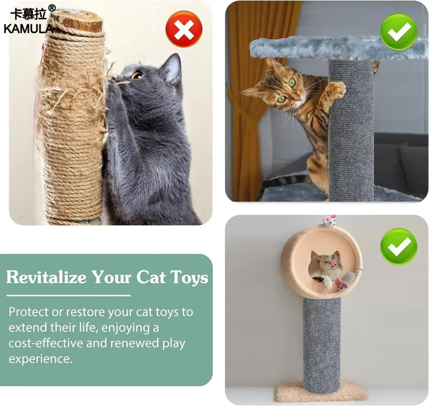 Tapis griffoir mural antidérapant et auto-adhésif pour chat, protection durable et découpable pour meubles d'intérieur