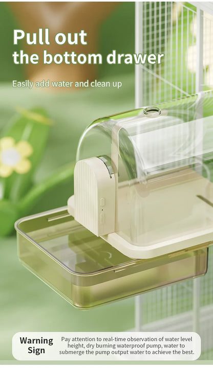 Clear Hanging Bird Bath Automatic Water Circulation Bath Shower For Bird Easy to clean Space Saving Design Bird Cage Accessory