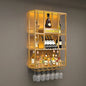 Customized: bar counter wine cabinet against the wall, hanging shelves, industrial style bar, wrought iron display stand,
