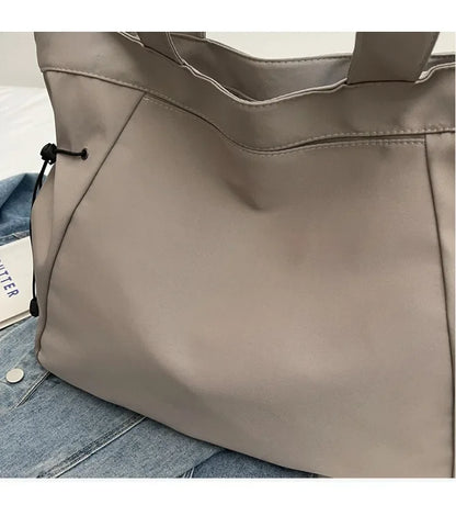 Sac fourre-tout décontracté de grande capacité, sac de voyage simple pour femme, grand sac à bandoulière, sacs à main esthétiques, sac fourre-tout à cordon