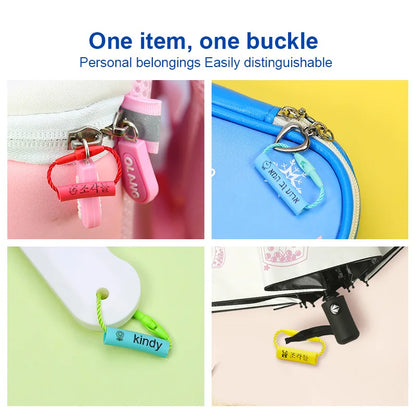 24pcs Baby Shoes Schoolbag Cup Clothes Name Sticker Waterproof Tag Rope Baby Name Ring Children Customized Name Label Pendant