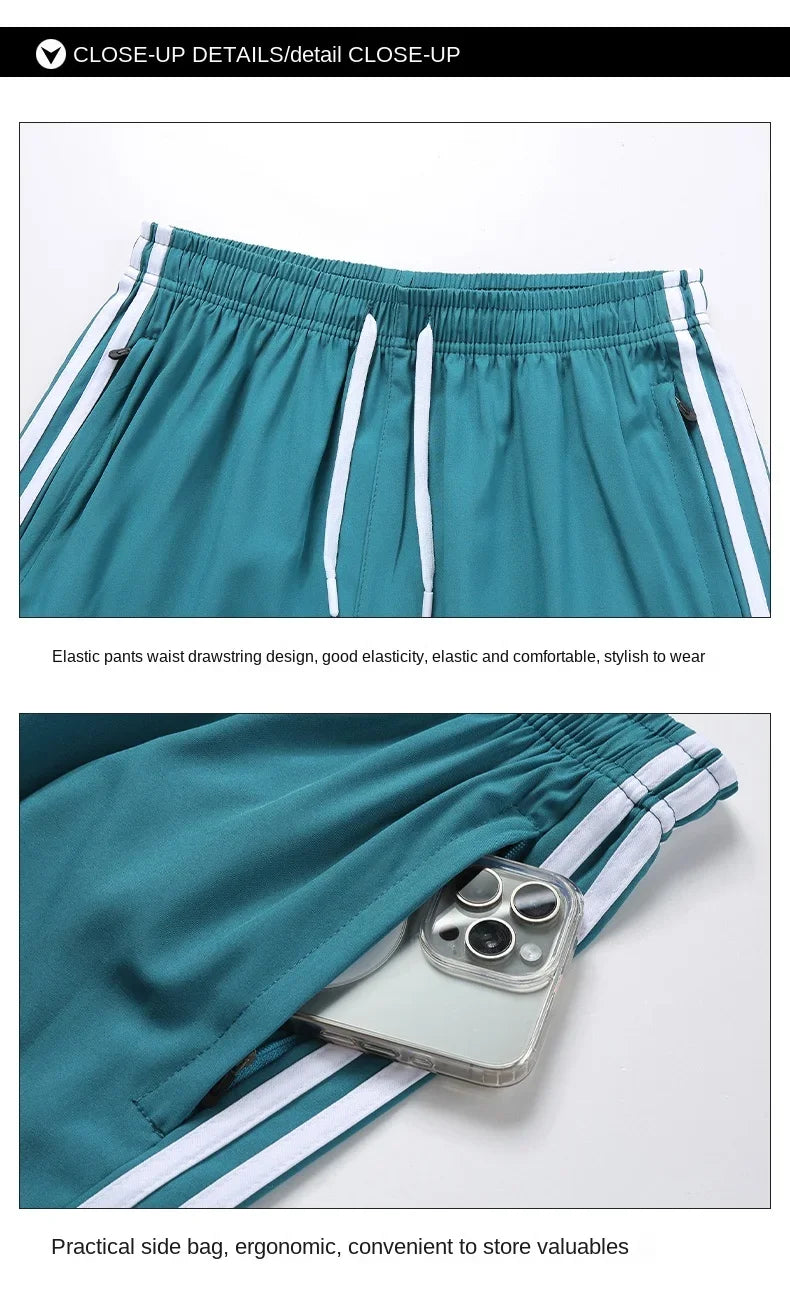 Casual Sports Three Bar Shorts Swimming Pants Fitness Pants 2025 New Summer Unisex Couples Fashion Three Piece Pants M-8XL Pants