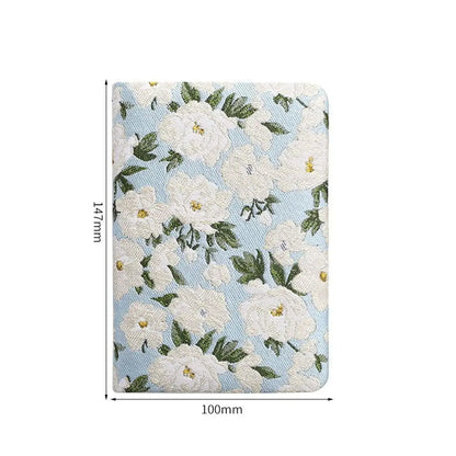 Carnet de notes vintage brodé, finition mate, élégant, imprimé, reliure en tissu de coton, carnet d'écriture pour étudiant Morandi