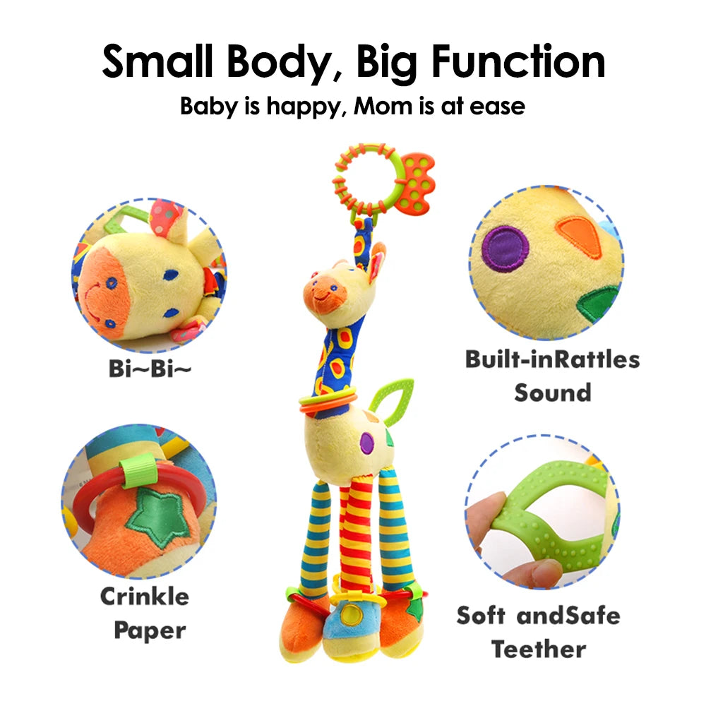 Baby Early Sensory Toys Cartoon Wrist Ring Socks Bed wrapping, bed hanging, soothing cloth toy, sleep soothing towel Baby Rattle