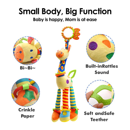 Baby Early Sensory Toys Cartoon Wrist Ring Socks Bed wrapping, bed hanging, soothing cloth toy, sleep soothing towel Baby Rattle
