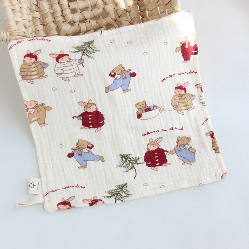 Cotton Towel Newborn Baby Items 4 Layer Muslin Baby Bibs Handkerchief Soft Saliva Towel Feeding Burp Cloths