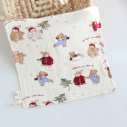 Cotton Towel Newborn Baby Items 4 Layer Muslin Baby Bibs Handkerchief Soft Saliva Towel Feeding Burp Cloths