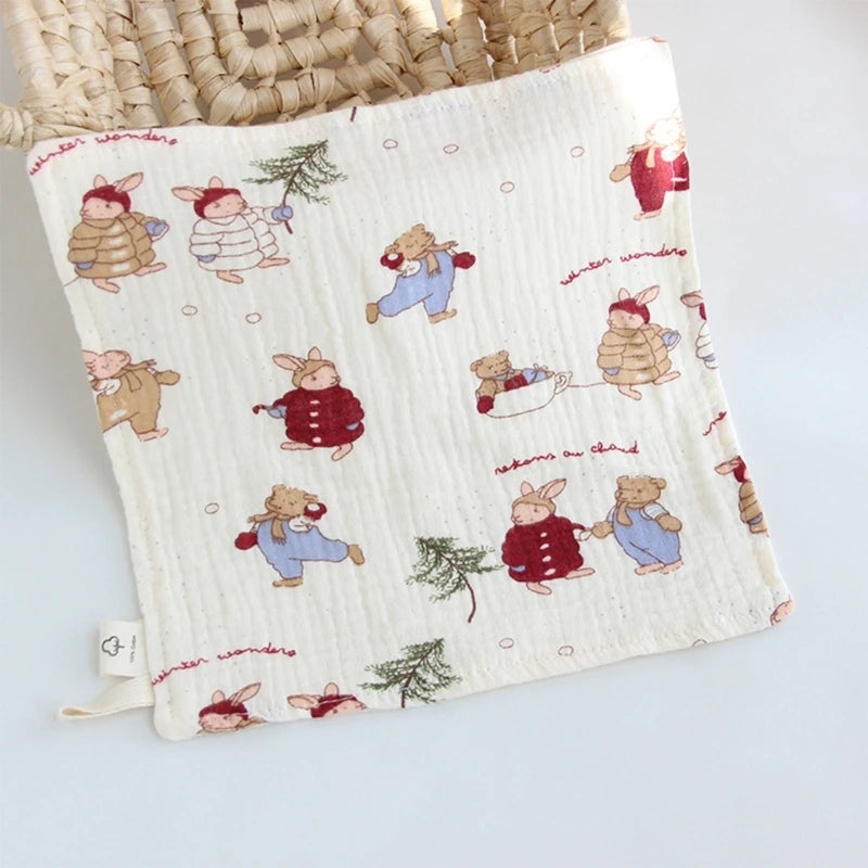 Cotton Towel Newborn Baby Items 4 Layer Muslin Baby Bibs Handkerchief Soft Saliva Towel Feeding Burp Cloths