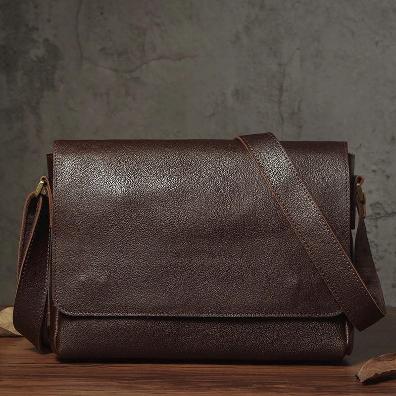 Sac à bandoulière NUKA en cuir véritable pour homme, style rétro, original, en cuir de vache, horizontal, à rabat, pour iPad 11 pouces