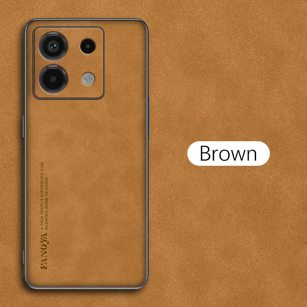 Camera Protect Sheepskin Leather Case For Xiaomi Redmi Note 13 Pro 5G Note13 Pro+ Plus 13Pro 4G Soft Bumper Phone Cover Fundas