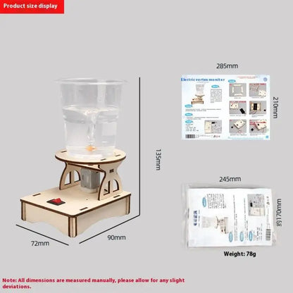 1 Set Water Tornado Swirl Maker Wooden Puzzle Novelty Science Experiment Project Gifts For Children DIY Electric Science Toys