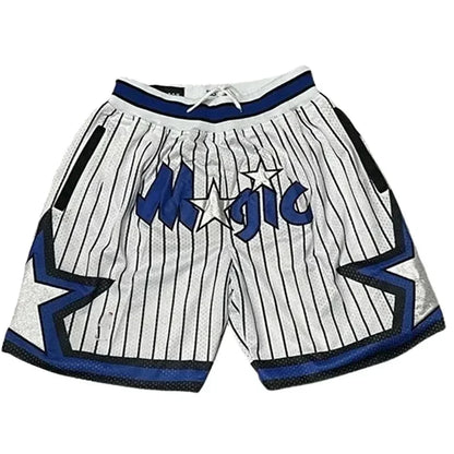 2025 Chicago Bulls Retro Basketball Embroidered Magic Raptors Shorts Summer Loose and Comfortable Shorts with Breathable Knees