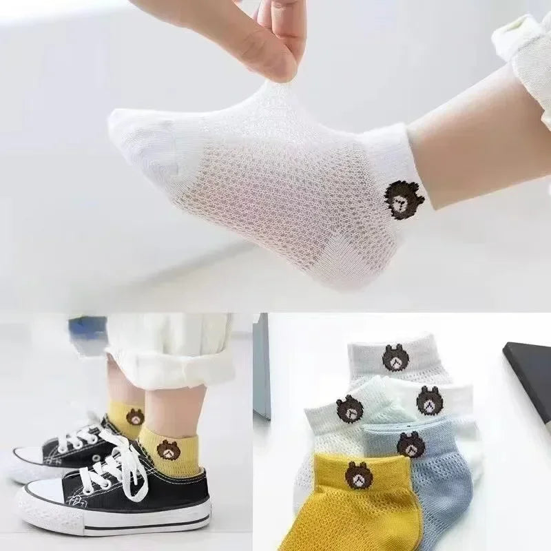 5 Pairs/Lot Kids Soft Cotton Socks Korean Love Heart Flower Print Baby Girl Socks Autumn Winter Warm Children Middle Tube Socks