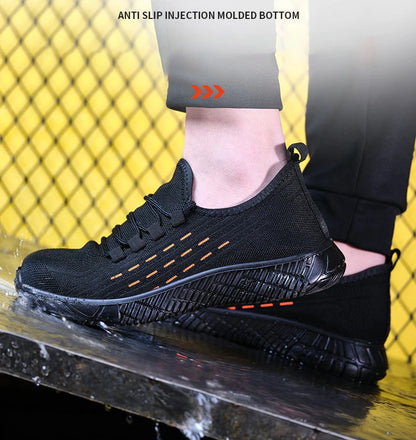 Bottes de sécurité Oulylan pour hommes, semelles solides, chaussures d'été résistantes à l'usure, embout en acier, chaussures de protection anti-écrasement pour le travail
