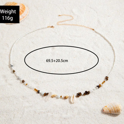 Chaîne de taille bohème d'été, pendentif en forme d'étoile de mer, coquillage, lien de taille ajouré, chaîne de corps pour bikini de plage pour femmes