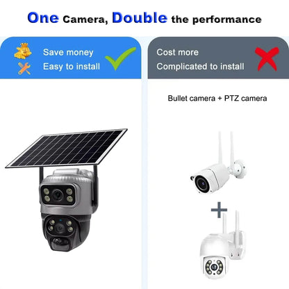 Security Protection Outdoor Waterproof Solar Panel Wifi Camera 8MP HD 4K Surveillance Cameras PIR Human Detection Home Security