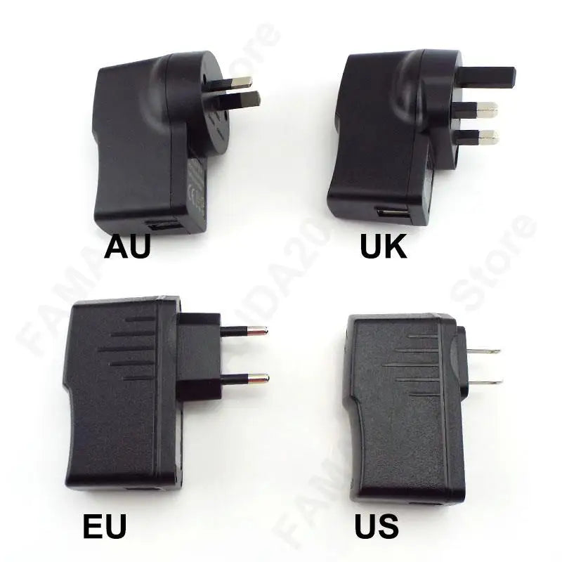 US EU UK AU plug AC to USB Port DC Power Supply 5V 1A 2A 3A Adapter Charger Charging For LED Strip Lights