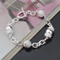 Classic geometry Circle Chain 925 Sterling Silver Bracelets for Women Fashion fine Wedding Party Jewelry Best friend Gifts