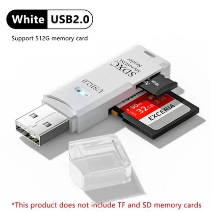 Lecteur de cartes multifonction 2 en 1 USB 3.0/2.0 haute vitesse, compatible avec cartes TF et SD, pour ordinateur, tablette, appareil photo, ordinateur portable, voiture
