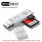 Lecteur de cartes multifonction 2 en 1 USB 3.0/2.0 haute vitesse, compatible avec cartes TF et SD, pour ordinateur, tablette, appareil photo, ordinateur portable, voiture