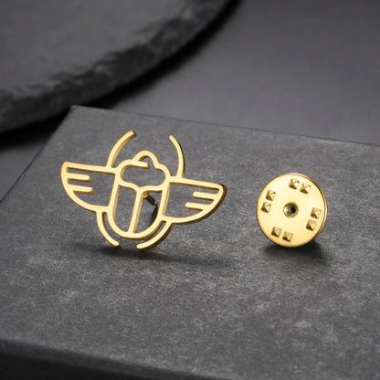 Broche scarabée égyptien antique Dawapara, animal égyptien, totem de protection et de bénédiction, talisman en acier inoxydable, bijoux