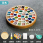Handmade DIY Mosaic Cup Mat Bottom Bamboo Pad Heart Square Coaster Parent-Child Early Education Free Creation Handicraft Toys
