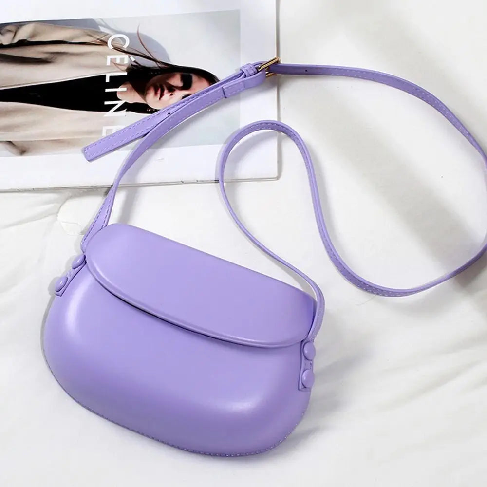 PU Leather Women Crossbody Bag Fashion Luxury Purse Sling Bags Saddle Shoulder Bag Candy Color Girl Messenger Bags