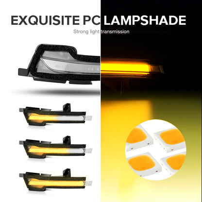 For Ford Mustang 2015-2021 Side Rear View Mirror LED Side Marker Turn Signal Repeat Blinker Lights Parking Dynamic Amber Lamp