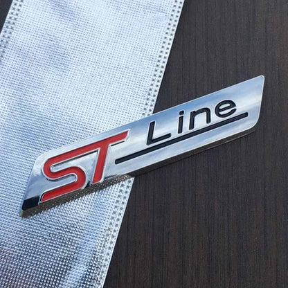 Autocollant 3D chromé noir pour aile de voiture, emblème ST Line, autocollant ST Line, accessoires