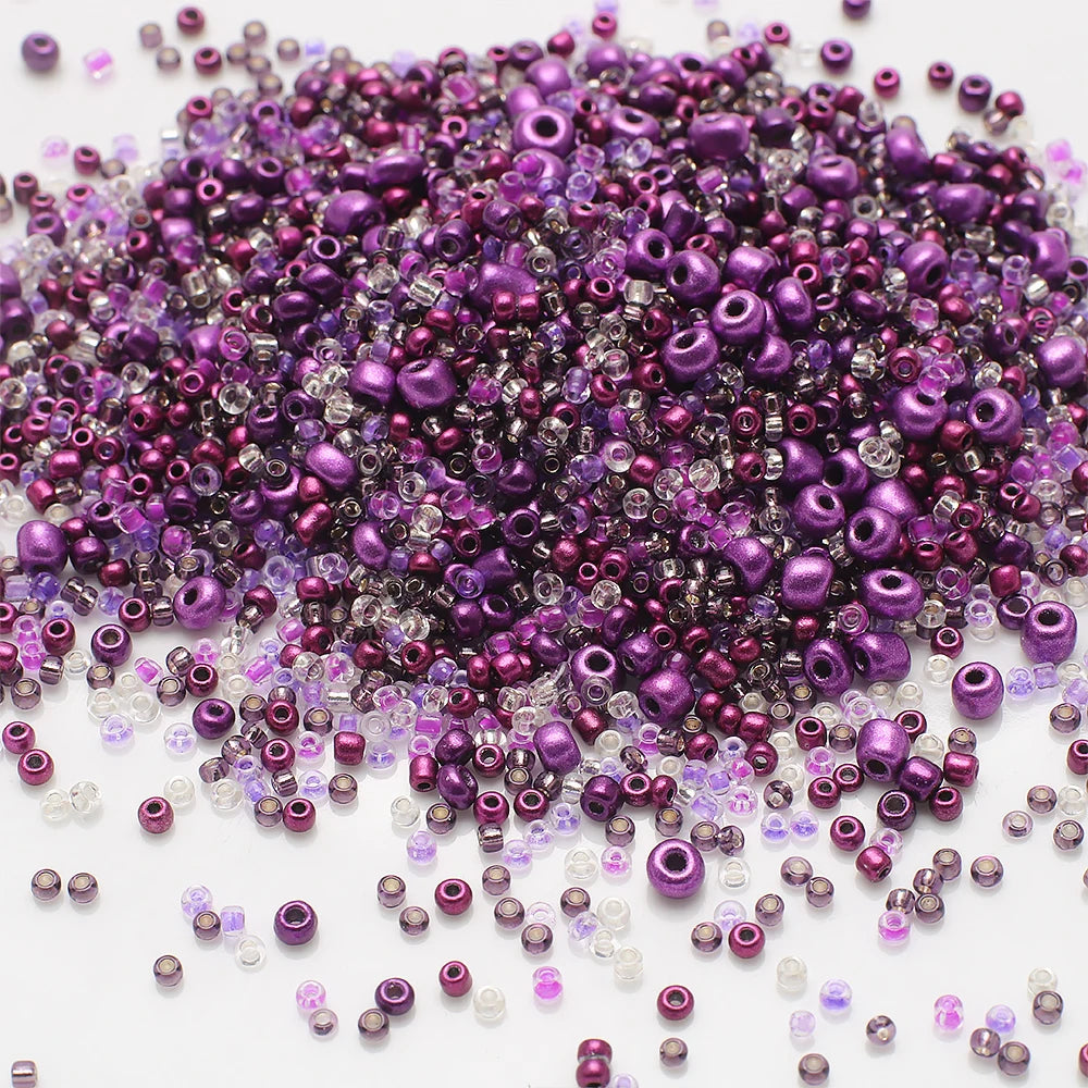 18g Mix Size 1.5-4mm Crystal Seed Beads Round Solid Colors Loose Spacer Glass Beads for Fashion DIY Handmade Bracelet Jewelry