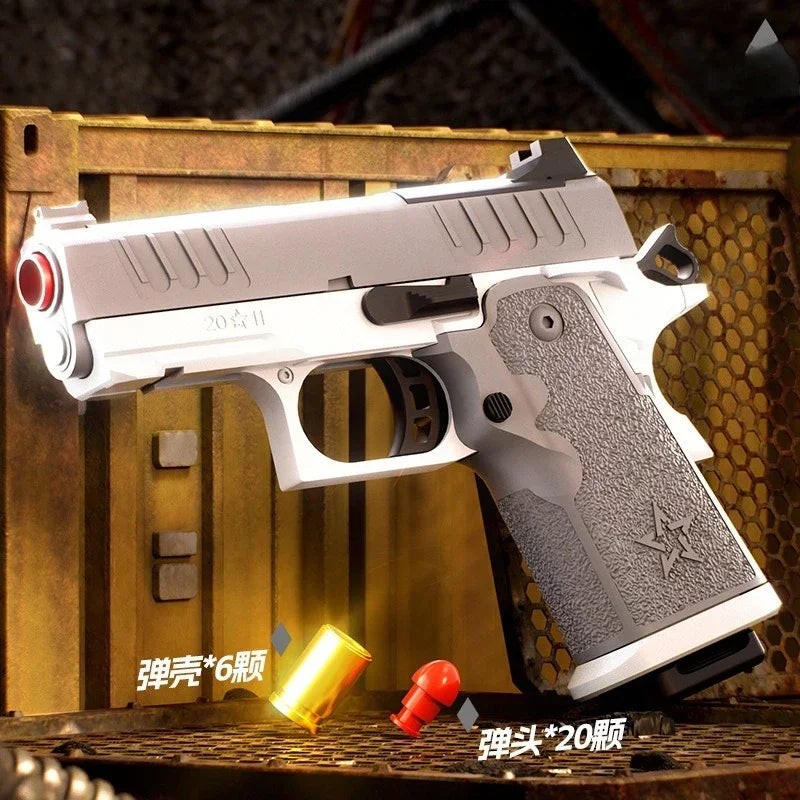 Mini 2011 Shell Throwing Mini Pistol Continuous Firing Airsoft Blowback Empty Hanging Toy Gun Outdoor CS Weapon for Boys Adult