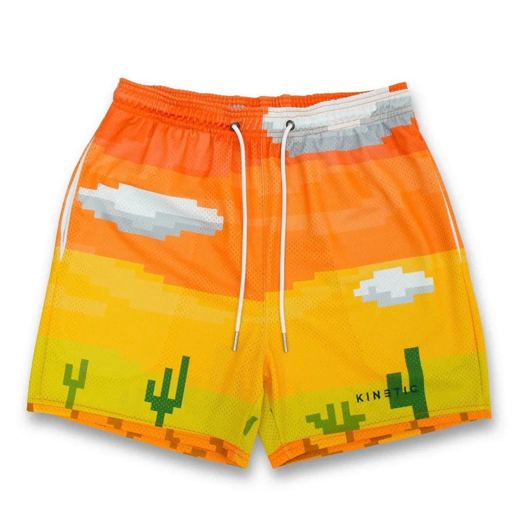 2024Summer New Digital Printing American Sports Casual Shorts Mesh Breathable and Loose Men's Short Shorts