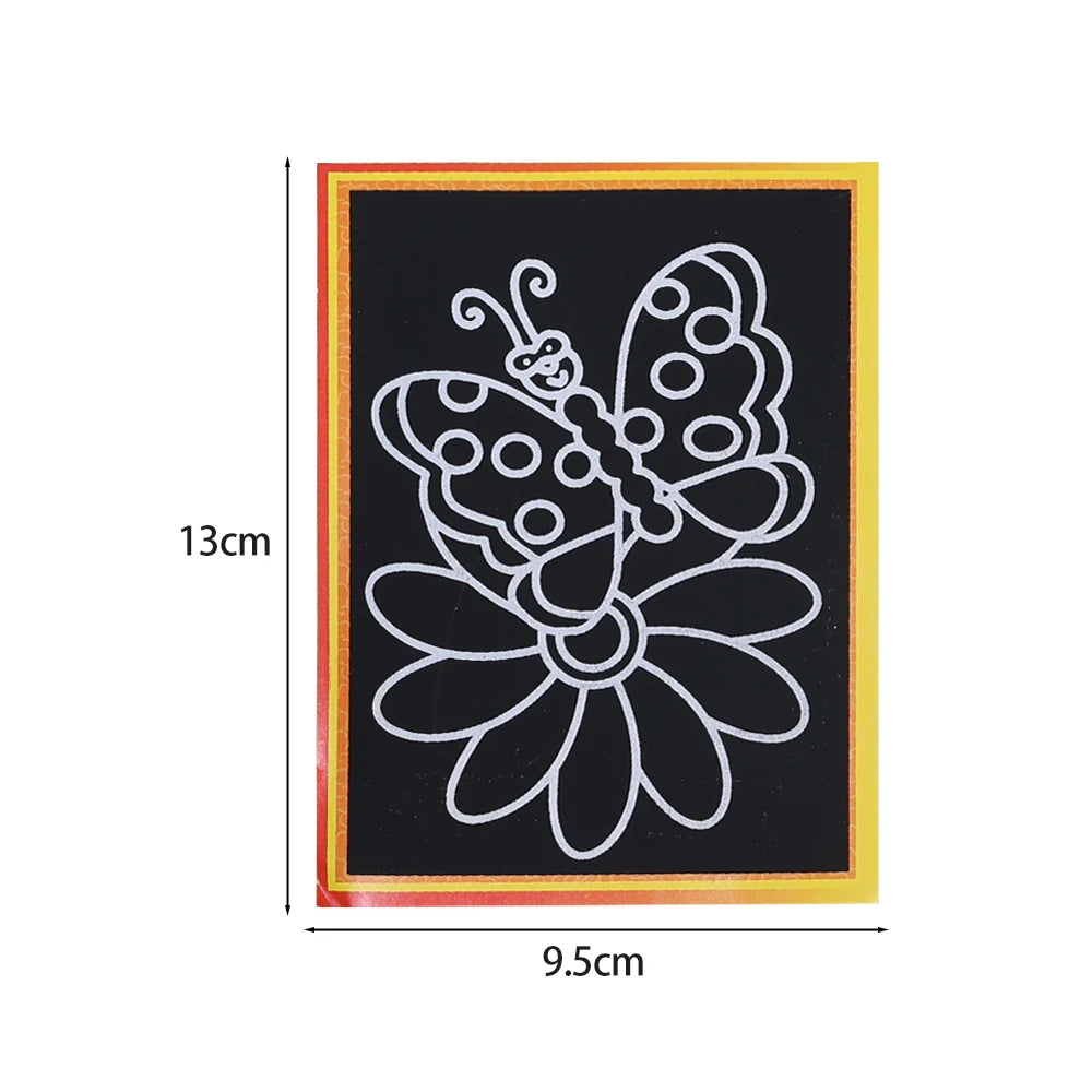 1-10pcs Dazzling Kids Scratch Drawing Set Pupil Puzzle Scratch Drawing Toys Kindergarten Early Education DIY Handmade Color Gift
