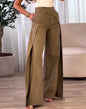 2023 New Fashion Women's Pants Elegant High Waist Overlap Asymmetrical Wide Leg Pants Female Trouser Casual Bottom