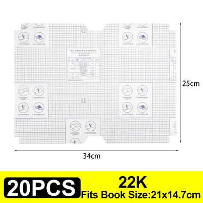Lot de 10 à 30 protège-livres autocollants transparents et mats A4/16K/22K, imperméables, pour manuels scolaires, fournitures d'emballage