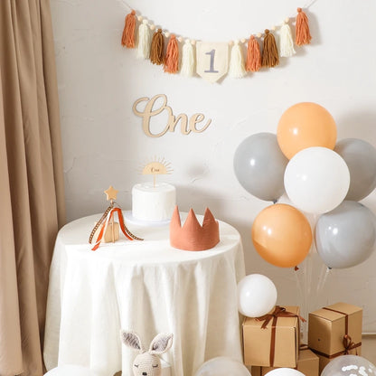 Happy Birthday Banner Handmade Tassel Pendant First Boys Girl Baby Shower Birthday Party Balloon Decoration Supplies Baby Gifts