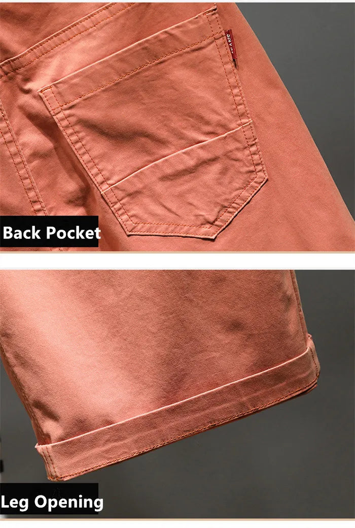 Cotton Shorts Men Summer Plus Size 46 44 42 40 Loose Thin Stretched Black Beige Students Blue Casual Half Trousers Streetwear