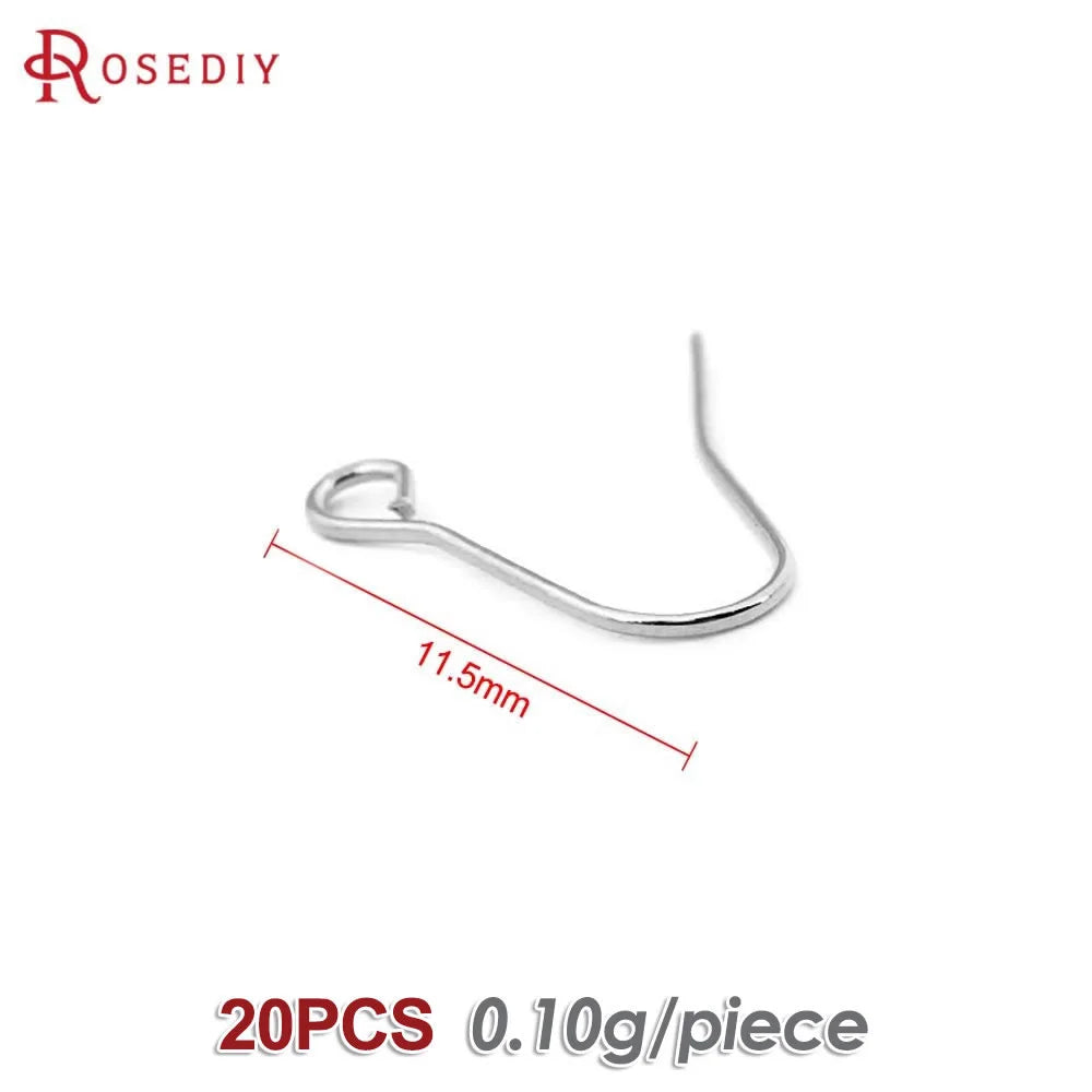 Crochets de boucles d'oreilles en laiton imitation rhodium couleur or 18 carats pour femmes, accessoires de bijoux à faire soi-même, vente en gros