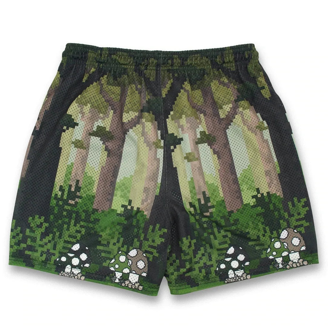 2024Summer New Digital Printing American Sports Casual Shorts Mesh Breathable and Loose Men's Short Shorts