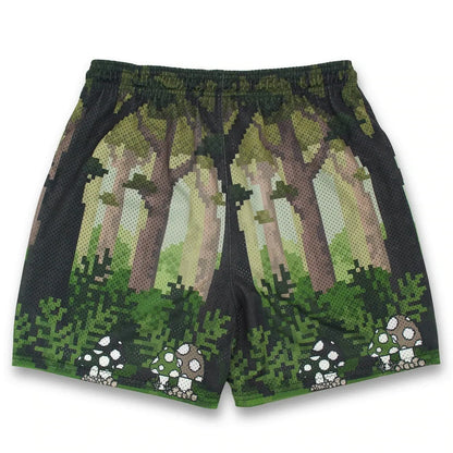 2024Summer New Digital Printing American Sports Casual Shorts Mesh Breathable and Loose Men's Short Shorts
