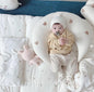 Coussin d'allaitement pour nouveau-né, coussin brodé pour bébé, coussin de lune en pur coton, oreiller de lit pour enfant, amovible et lavable