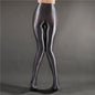 Glossy Shiny Stage Performance Leggings High Waist Fitness with Socks Skinny Yoga Trousers Women Clothing Stage Show