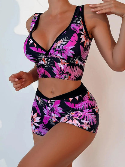 VigoBreviya 2025 Print Strapped Swimwear Women Sexy High Waist Shorts Bikini Set Swimsuit Summer Push UP Beach Bathing Suit
