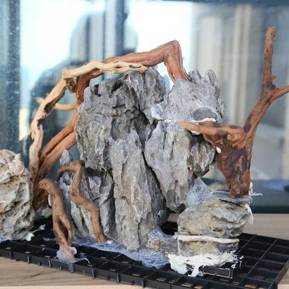 Natural Tree Trunk Aquarium Decoration Fish Tank Ornament Driftwood Cuckoo Roots Micro Landscape for Reptiles and Aquatic Decor
