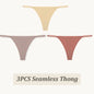 3PCS Seamless Thong Women Thin Strap Low Waist High Flexibility Panties Sexy Underwear Ladies Briefs T-back Comfortable Women