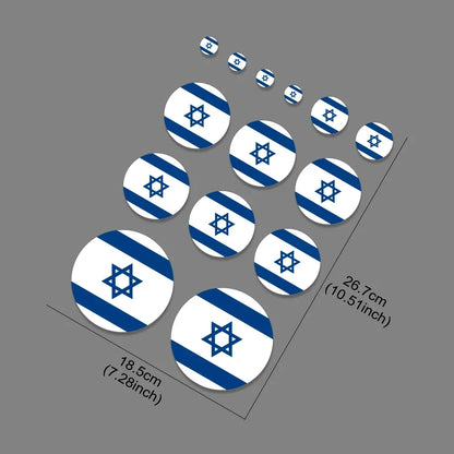 Various Size Israeli Flag Stickers Graphics Israel Flags Decor for Laptop Phone Kitchen Bedroom Wraps Cars Window Bumper Sticker