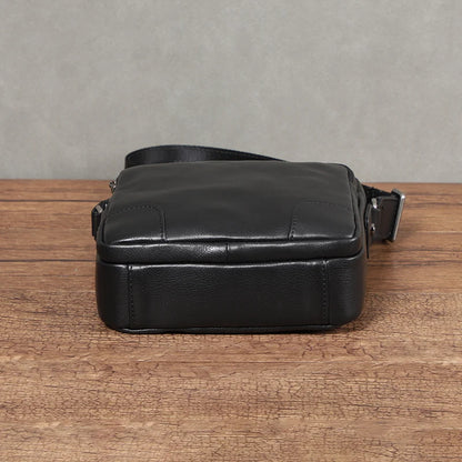 Sac à bandoulière en cuir véritable naturel pour homme, sacoche à rabat en cuir souple, petit sac à bandoulière pour homme, sacoche en cuir de vachette première couche