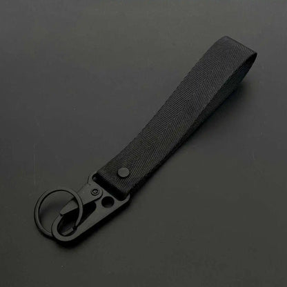 Custom Logo Ribbon Keychain Men Women Motorcycle Car Keychain Ring Pendant Personalize Outdoor Eagle Beak Webbing Nylon Keyring