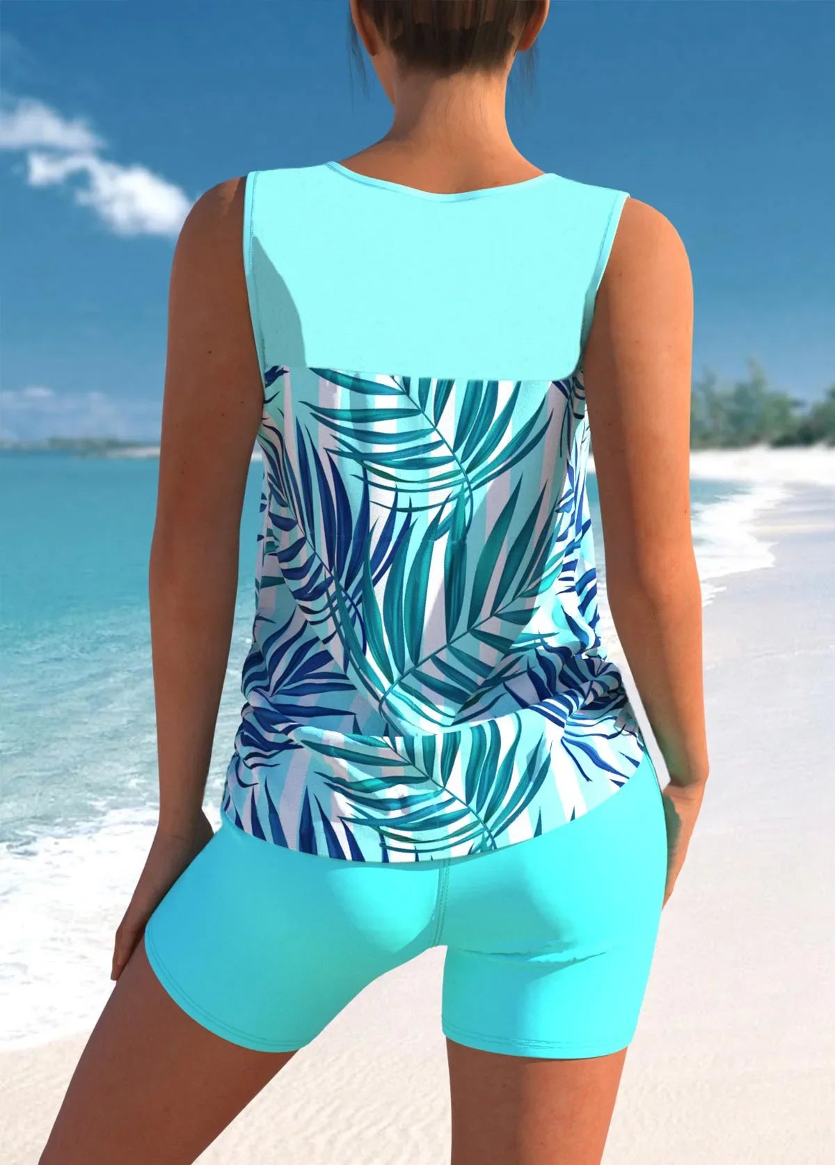 2025 Women's Bikini Set Casual Thermal Beach Swimwear Vest Shorts Ensemble Summer Vacation Hot Sale from Mainland China