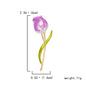Rinhoo Luxury Pink Green Zircon Tulip Flower Brooch For Women Elegant Pearl Floral Lapel Pins Plant Button Badge Wedding Jewelry